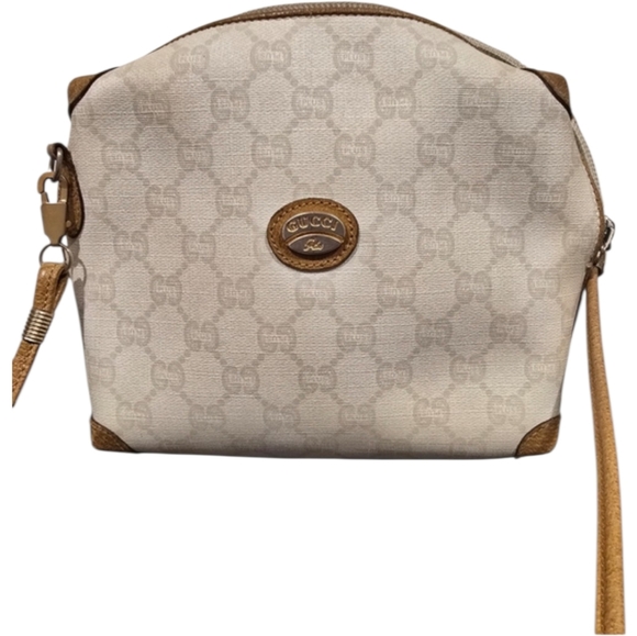 Gucci Handbags - Gucci Plus Vintage Beige and Tan Crossbody Bag GUC with COA